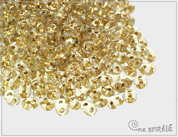 Superduo, Crystal Gold Lined, 10 g