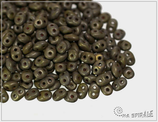 Superduo, Lime Brown Purple Matted, 10 g