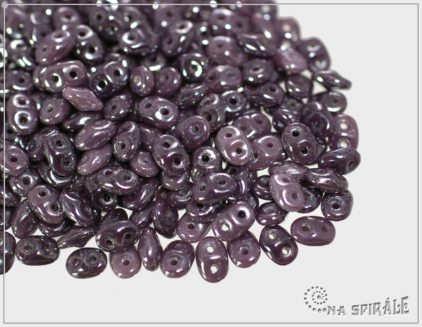 Superduo, Opaque Lavender White Luster, 10 g