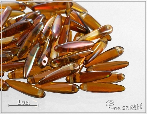Preciosa THORN, crystal caramel, 16x5 mm, 12 ks