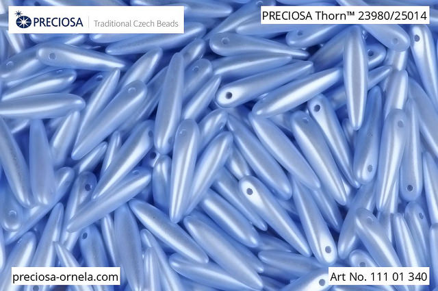 Preciosa THORN, Pastel Light Sapphire, 16x5 mm, 12 ks