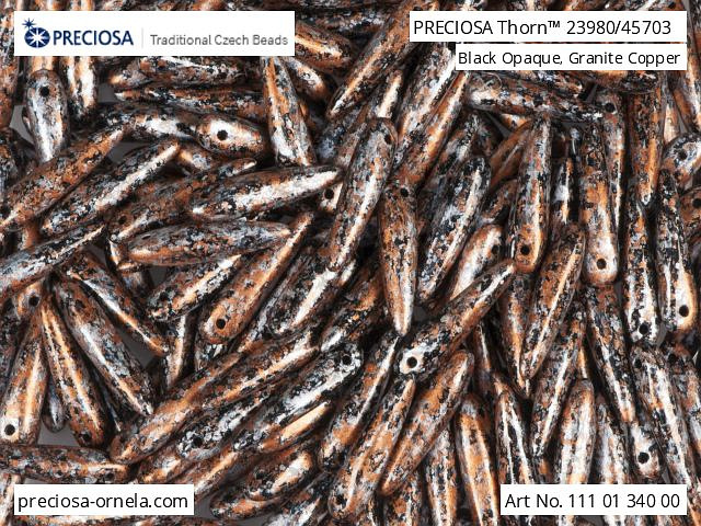 Preciosa THORN, Tweedy Copper, 16x5 mm, 12 ks