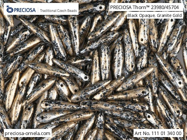 Preciosa THORN, Tweedy Gold, 16x5 mm, 12 ks