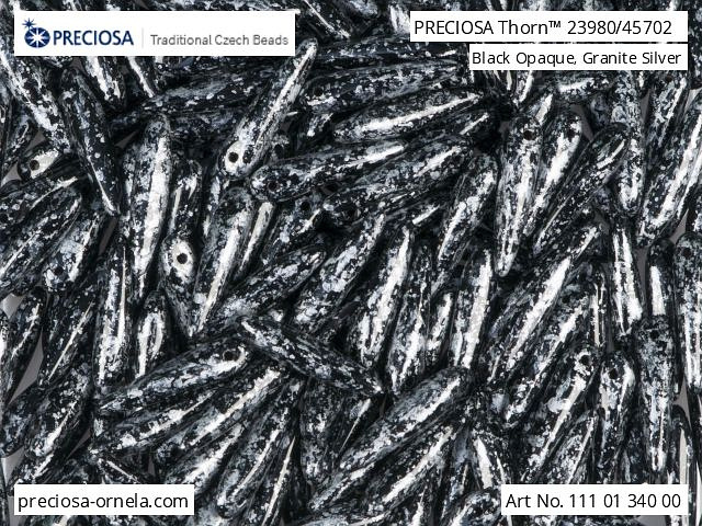 Preciosa THORN, Tweedy Silver, 16x5 mm, 12 ks