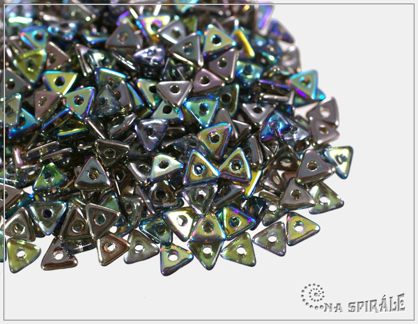 Tri-bead, crystal Graphite Rainbow, 2,5 g