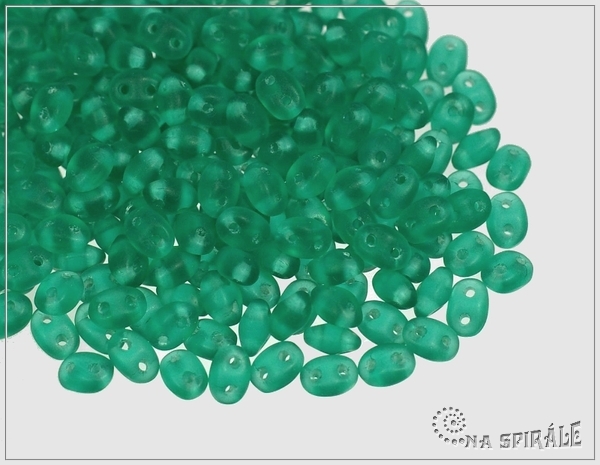 Preciosa TWIN pressed, Transparent Emerald Matted, 10 g