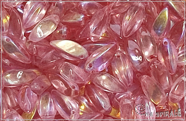 Twist pendant 6x12 mm, Crystal Ethereal Salmon AB, 20 ks