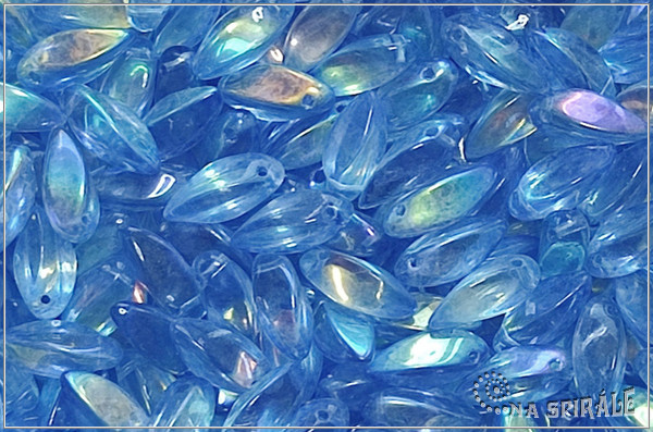 Twist pendant 6x12 mm, Crystal Ethereal Sapphire Blue AB, 20 ks