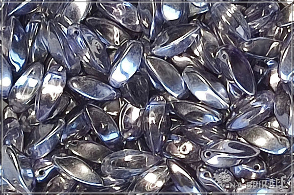 Twist pendant 6x12 mm, Crystal Shine Powdery Silver, 20 ks