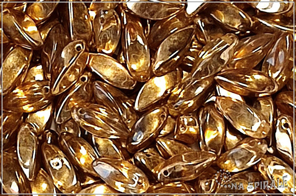 Twist pendant 6x12 mm, Crystal Shine Honey Gold, 20 ks