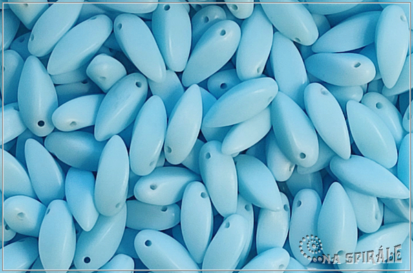Twist pendant 6x12 mm, Opaque Sky Blue Matted, 20 ks
