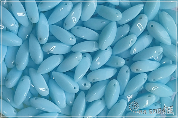 Twist pendant 6x12 mm, Opaque Sky Blue, 20 ks