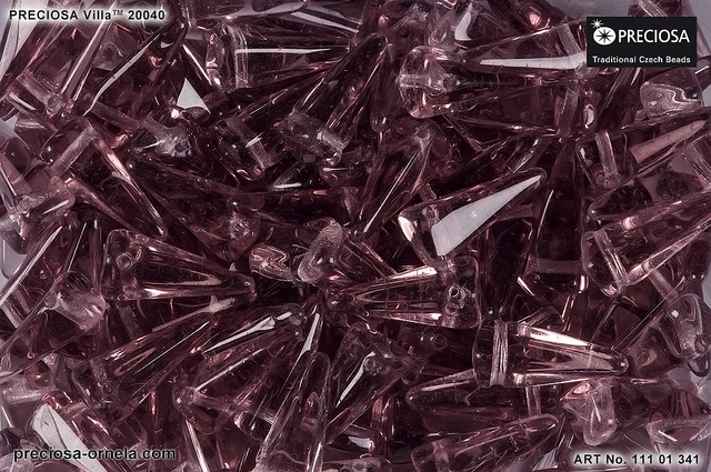Preciosa VILLA, transparent amethyst, 13x6 mm, 6 ks