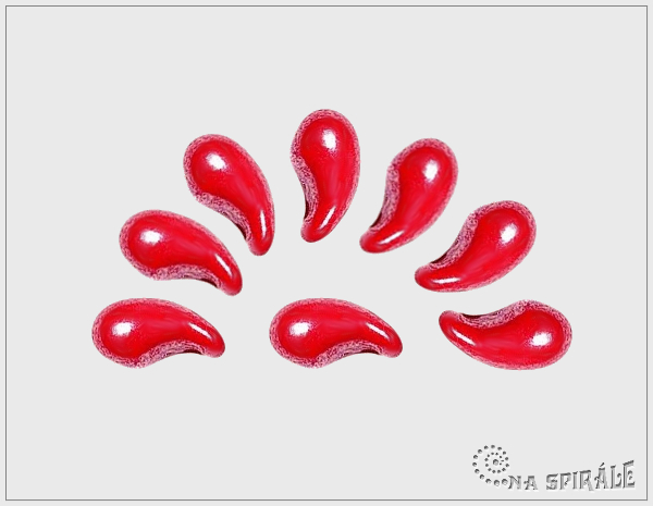 ZoliDuo Left - lev� - Opaque Red White Luster, 20 ks